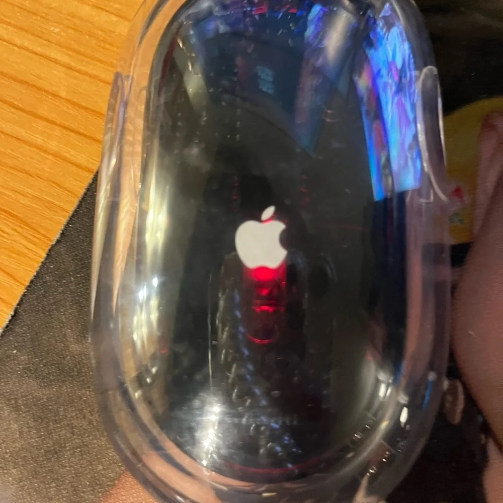 Rare Apple Pro Clear Black Mouse